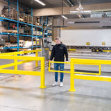 BLACK-BULL-MD-medium-duty-impact-protection-railing-system-sliding-gate-high-visibility-machinery-pedestrian-safety-powder-coated-steel-walkways-vehicle-durable-steel-guardrail-warehouse-factories-industrial-manufacturing-units-depots-car-parks