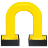 black-bull-flex-flexible-steel-protection-guards-390mm-shock-absorption-yellow-black-hot-dip-galvanised-indoor-outdoor-powder-coated-industrial-warehouse-heavy-duty-metal-wall-corner-high-impact-safety-guards-bolt-down-surface-mount-high-visibility-durable-impact-protection-garages-forklift-commercial-retail-distribution