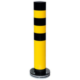 BLACK-BULL-FLEX-rotating-heavy-duty-top-grade-steel-bollard-galvanised-shock-absorbent-buffer-impact-resistent-powder-coated-yellow-black-industrial-durable-warehouses-factories-high-visibility-quality-surface-fix-bolt-down-concrete-in-ragged-shutter-protection