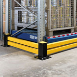 BLACK-BULL-FLEX-impact-protection-system-low-level-hybrid-steel-protection-bar-plastic-flexible-railing-system-shock-absorbant-high-visibility-black-yellow-hot-dip-galvanised-powder-coated-modular-indoor-outdoor-traffic-lanes-forklift-pedestrian-safety-industrial-factories-plant-machinery