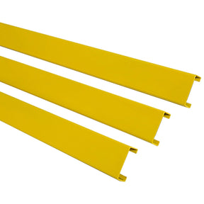 Black-bull-lateral-rail-low-level-impact-guard-rails-indoor-outdoor-use-powder-coated-hot-dip-galvanised-yellow-high-visibility-steel-protection-safety-warehouse-industrial-barrier-beam-factories-parking-workplace-forklift-crash-bollard-commercial-depots-factories-hazard