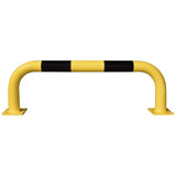 black-bull-steel-protection-guards-350mm-yellow-black-hot-dip-galvanised-indoor-outdoor-powder-coated-industrial-warehouse-heavy-duty-metal-wall-corner-high-impact-safety-guards-bolt-down-surface-mount-high-visibility-durable-impact-protection-garages-forklift-commercial-retail-distribution