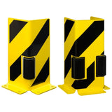 black-bull-right-angle-u-profile-guide-roller-heavy-duty-pallet-racking-corner-protectors-forklift-damage-prevention-impact-resistant-building-doorway-protection-high-visibility-powder-coated-yellow-industrial-warehouse-safety-black-top-grade-steel-machine-guards-partitions-mezzanine-support-columns-racking-uprights-DIN-4844-Safety Guidelines