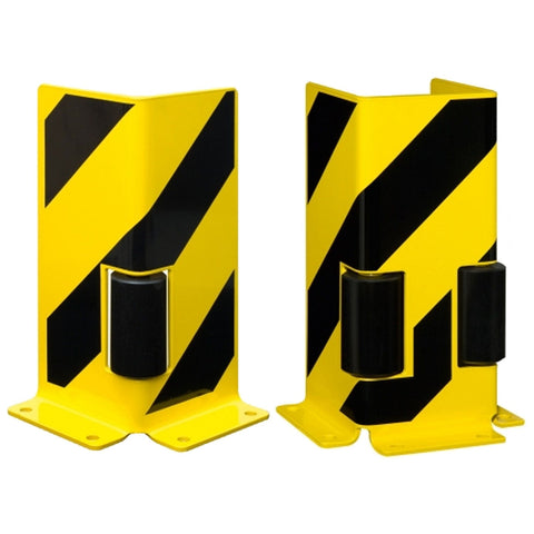 Ball Roller Protection For Rack BLACK BULL Pallet Rack End Frame Protectors - With Guide Roller | SSUK