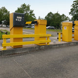 Black-bull-lateral-rail-low-level-impact-guard-rails-indoor-outdoor-use-powder-coated-hot-dip-galvanised-yellow-high-visibility-steel-protection-safety-warehouse-industrial-barrier-beam-factories-parking-workplace-forklift-crash-bollard-commercial-depots-factories-hazard