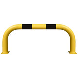 black-bull-steel-protection-guards-XL-600mm-yellow-black-hot-dip-galvanised-indoor-outdoor-powder-coated-industrial-warehouse-heavy-duty-metal-wall-corner-high-impact-safety-guards-bolt-down-surface-mount-high-visibility-durable-impact-protection