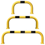 black-bull-steel-protection-guards-XL-600mm-yellow-black-hot-dip-galvanised-indoor-outdoor-powder-coated-industrial-warehouse-heavy-duty-metal-wall-corner-high-impact-safety-guards-bolt-down-surface-mount-high-visibility-durable-impact-protection