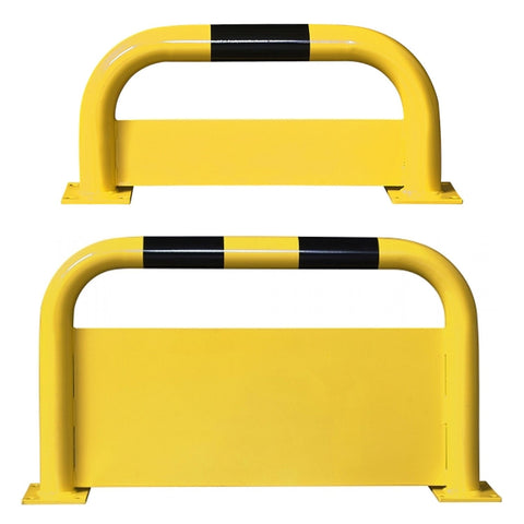 black-bull-steel-protection-guards-under-run-protection-factories-yellow-black-hot-dip-galvanised-indoor-outdoor-powder-coated-industrial-warehouse-heavy-duty-metal-wall-corner-high-impact-safety-guards-bolt-down-surface-mount-high-visibility-durable-impact-protection