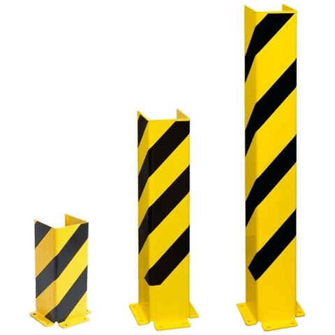 black-bull-U-profile-heavy-duty-pallet-racking-corner-protectors-forklift-damage-prevention-impact-resistant-building-doorway-protection-high-visibility-powder-coated-yellow-industrial-warehouse-safety-black-top-grade-steel-machine-guards-partitions-mezzanine-support-columns-racking-uprights-DIN-4844-Safety Guidelines