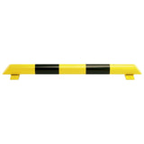 black-bull-collision-protection-bars-floor-rails-high-visibility-yellow-black-warehouses-factories-depots-barrier-vehicle-forklist-safety-impact-resistant-truck-car-construction-industrial-durable-steel-powder-coated-heavy-duty-bolt-down-surface-mount