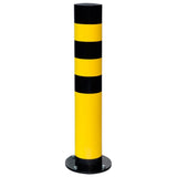 BLACK-BULL-FLEX-heavy-duty-top-grade-steel-bollard-galvanised-shock-absorbent-buffer-impact-resistent-powder-coated-yellow-black-industrial-durable-warehouses-factories-high-visibility-quality-TUV-tested-DGUV108007-surface-fix-bolt-down-concrete-in-ragged-concrete-filled