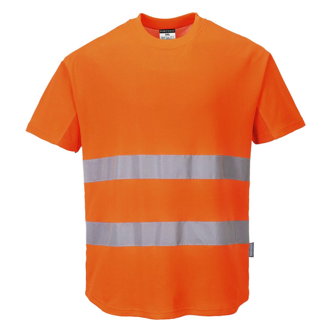 Portwest C394 Class 2 Hi-Vis Cotton Comfort Mesh Insert T-Shirt S/S