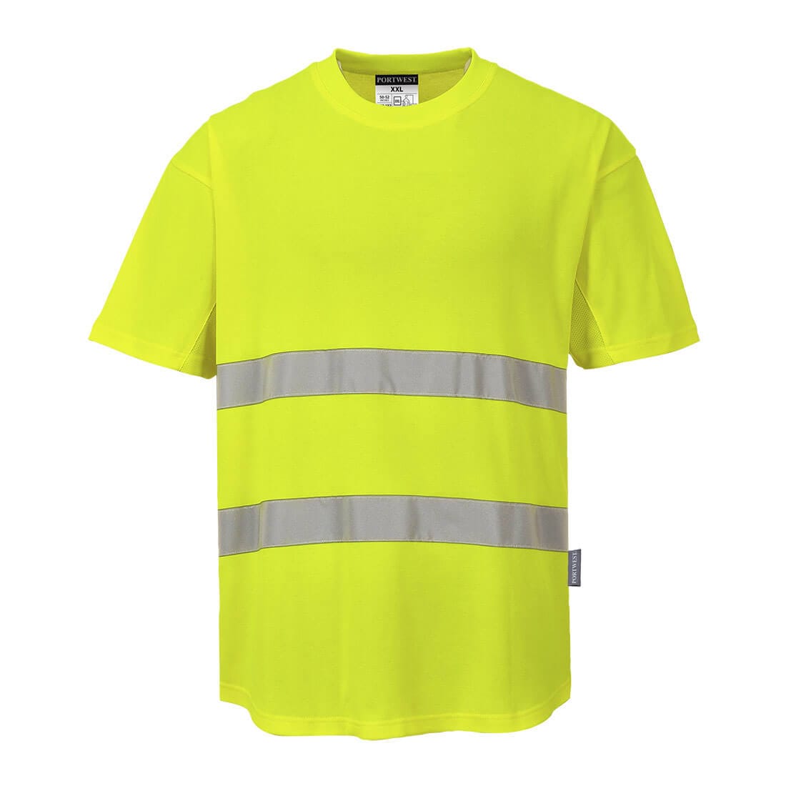 Portwest C394 Class 2 Hi-Vis Cotton Comfort Mesh Insert T-Shirt S/S