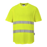 Portwest C394 Class 2 Hi-Vis Cotton Comfort Mesh Insert T-Shirt S/S