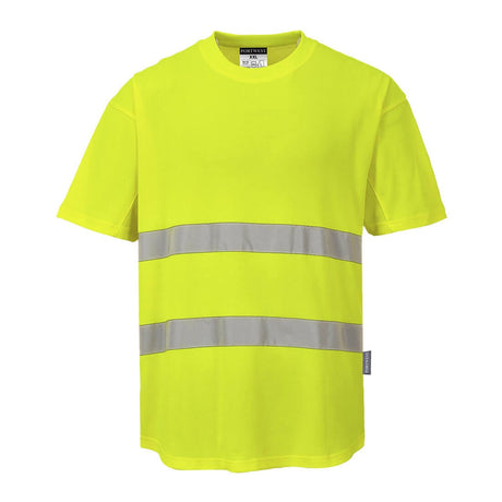 Portwest C394 Class 2 Hi-Vis Cotton Comfort Mesh Insert T-Shirt S/S