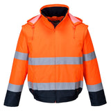 Portwest C464 Class 3 Hi-Vis 2-in-1 Contrast Essential Lite Bomber Jacket