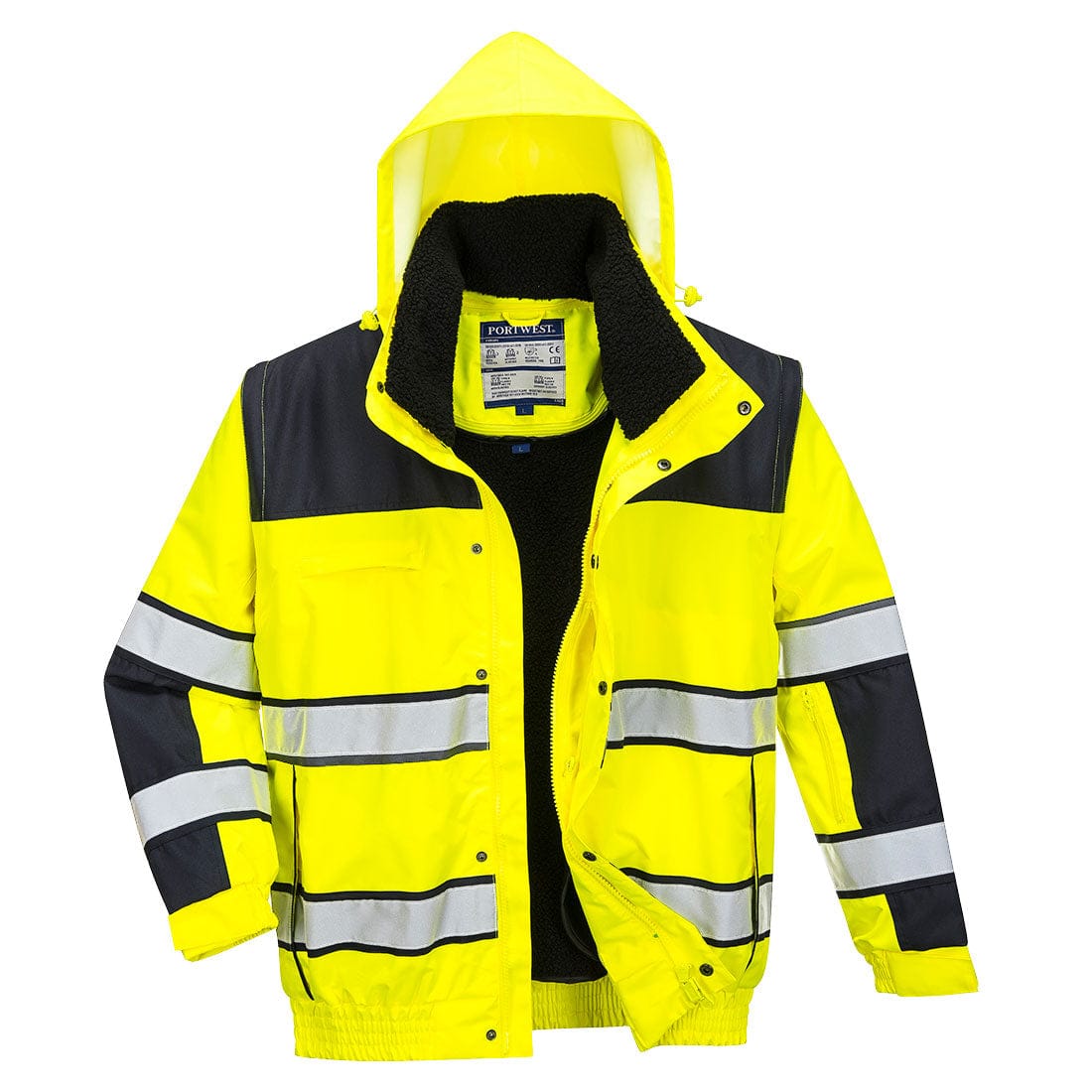 Portwest C466 Class 3 Hi-Vis 3-in-1 Contrast Winter Bomber Jacket