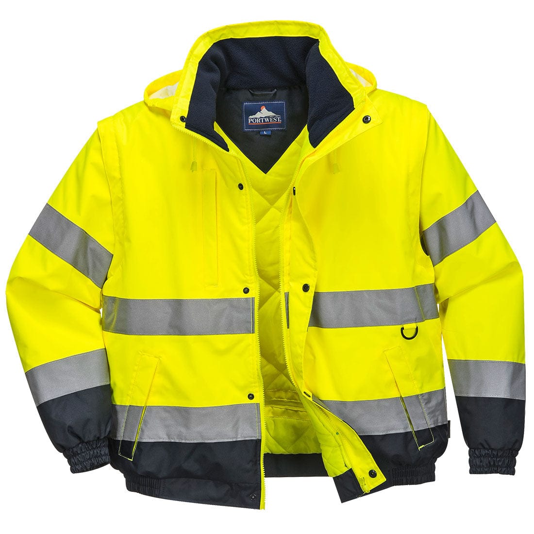 Portwest C468 Class 3 Hi-Vis 2-in-1 Contrast Bomber Jacket