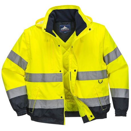 Portwest C468 Class 3 Hi-Vis 2-in-1 Contrast Bomber Jacket