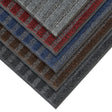 Cero Plus scraper mats in black, red, blue, brown and grey fanned out to show all five colourways