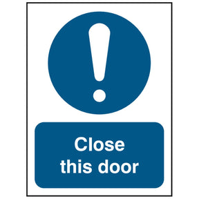 close-this-door-sign-safety-extinguisher-signage-fire-evacuation-escape-hazard-identify-locate-instruct-alarm-prevention-regulations-compliance-gear-self-adhesive-rigid-PVC-foam-high-impact-polystyrene-photoluminescent-polycarbonate