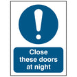 close-these-doors-at-night-sign-safety-extinguisher-signage-fire-evacuation-escape-hazard-identify-locate-instruct-alarm-prevention-regulations-compliance-gear-self-adhesive-rigid-PVC-foam-high-impact-polystyrene-photoluminescent-polycarbonate