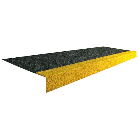 COBAgrip-stair-tread-non-slip-silicon-carbide-surface-stairs-protectors-GRP-fire-tested-steps-indoor-outdoor-anti-slip-resistant-covers-staircase-fiberglass-durable-high-traction-industrial-school-universities-warehouse-hospitals-stairway-yellow-black-white