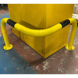 cph2-high-visibility-corner-protection-hoops-guards-barriers-warehouse-industrial-heavy-duty-crash-impact-protection-safety-forklift-pedestrian-durable-indoor-outdoor-galvanised-mild-steel-powder-coated-yellow-black-reflective-bands-accidental-damage-protection-ragged-flanged-concrete-in-bolt-down-depots-loading-bays