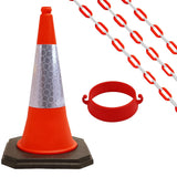 Cone-Chain-Barrier-Kit-Road-cones-Chain-holders-Chains-Traffic-control-equipment-Safety-barriers-Crowd-control-barriers-Road-safety-products-Construction-site-equipment-Barrier-systems-750mm-red-white