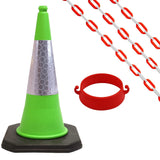 Cone-Chain-Barrier-Kit-Road-cones-Chain-holders-Chains-Traffic-control-equipment-Safety-barriers-Crowd-control-barriers-Road-safety-products-Construction-site-equipment-Barrier-systems-750mm-red-white