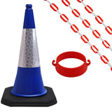 Cone-Chain-Barrier-Kit-Road-cones-Chain-holders-Chains-Traffic-control-equipment-Safety-barriers-Crowd-control-barriers-Road-safety-products-Construction-site-equipment-Barrier-systems-750mm-red-white