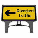 Diverted Traffic Left 1050x450mm Road Sign 2703b