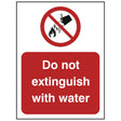do-not-extinguish-with-water-safety-extinguisher-signage-fire-evacuation-escape-hazard-identify-locate-instruct-alarm-prevention-regulations-compliance-gear-self-adhesive-rigid-PVC-foam-high-impact-polystyrene-photoluminescent-polycarbonate