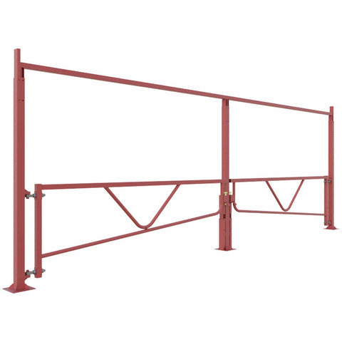 double-fixed-height-restrictor-with-swing-gate-overhead-galvanised-powder-coated-custom-colour-low-clearance-vehicle-gates-access-control-toll-booths-car-parks-enforcement-HGV-warning-industrial-commercial-sites-warehouses-theme-parks-residential-shopping-centres-stadium-parking