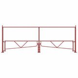 double-fixed-height-restrictor-with-swing-gate-overhead-galvanised-powder-coated-custom-colour-low-clearance-vehicle-gates-access-control-toll-booths-car-parks-enforcement-HGV-warning-industrial-commercial-sites-warehouses-theme-parks-residential-shopping-centres-stadium-parking