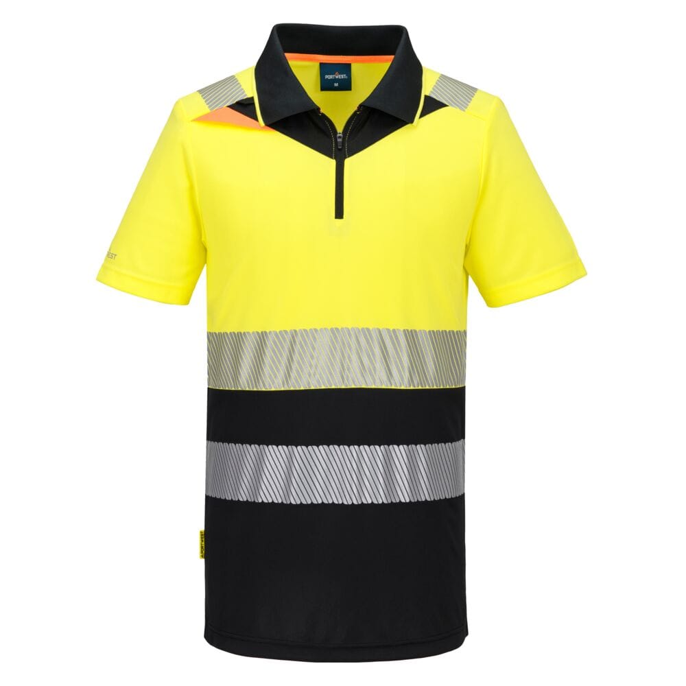Portwest DX435 DX4 Hi-Vis Zip Class 1 Polo Shirt S/S