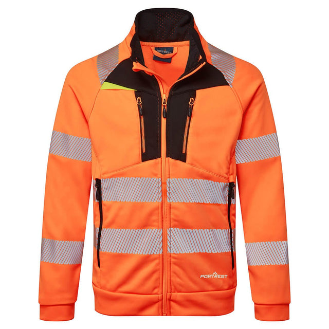 Portwest DX477 Class 2 DX4 Hi-Vis Funnel Neck Zipped Sweatshirt