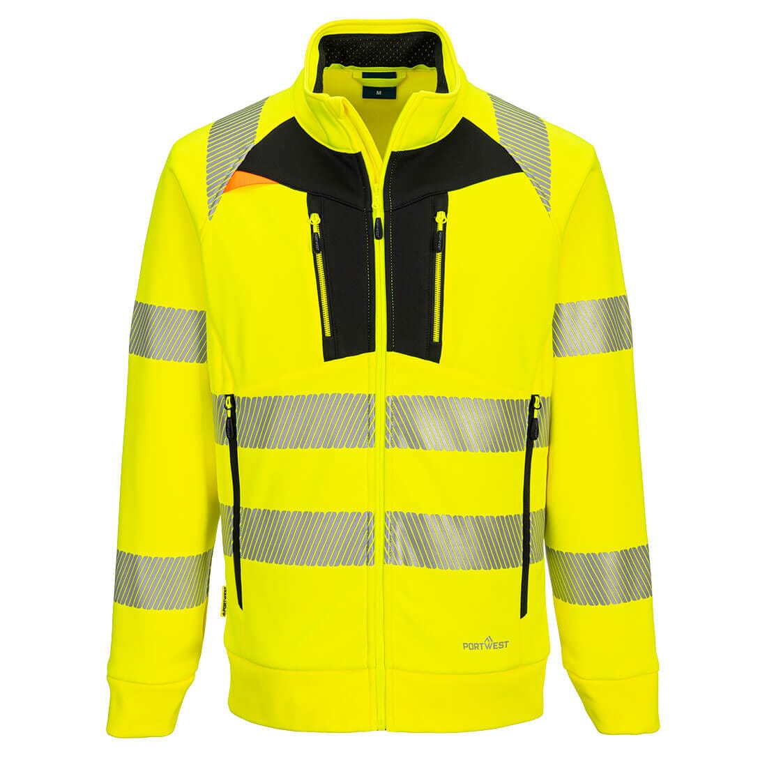 Portwest DX477 Class 2 DX4 Hi-Vis Funnel Neck Zipped Sweatshirt