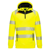 Portwest DX482 Class 3 DX4 Hi-Vis 1/4 Zip Hoodie