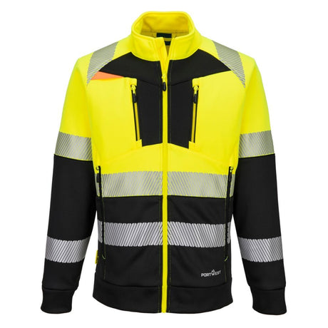 Portwest DX490 DX4 Hi-Vis Class 1 Funnel Neck Zipped Sweatshirt