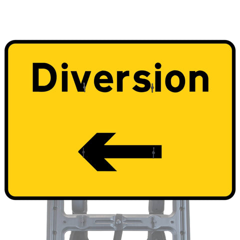 Diversion Left Quick Fit Sign Face Diagram