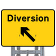 Diversion Up Left Quick Fit Sign Face Diagram 