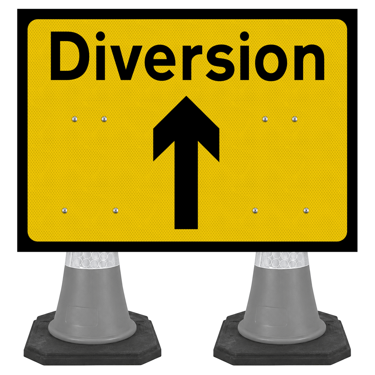 Diversion Ahead 1050 x 750mm Cone Sign (Double Cone) 2702b