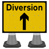 Diversion Ahead 1050 x 750mm Cone Sign (Double Cone) 2702b