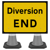 Diversion END 1050 x 750mm Cone Sign (Double Cone) 2702