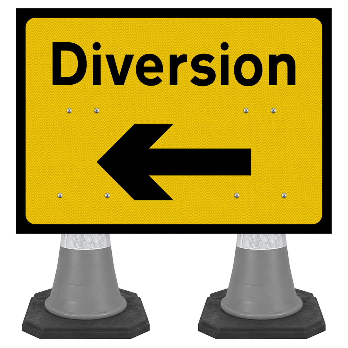 Diversion Left 1050 x 750mm Cone Sign (Double Cone) 2702
