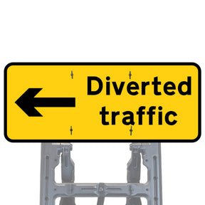 Diverted Traffic Left Arrow Quick Fit Sign Face Diagram 