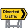 Diverted Traffic Chevron Right Quick Fit Sign Face Diagram
