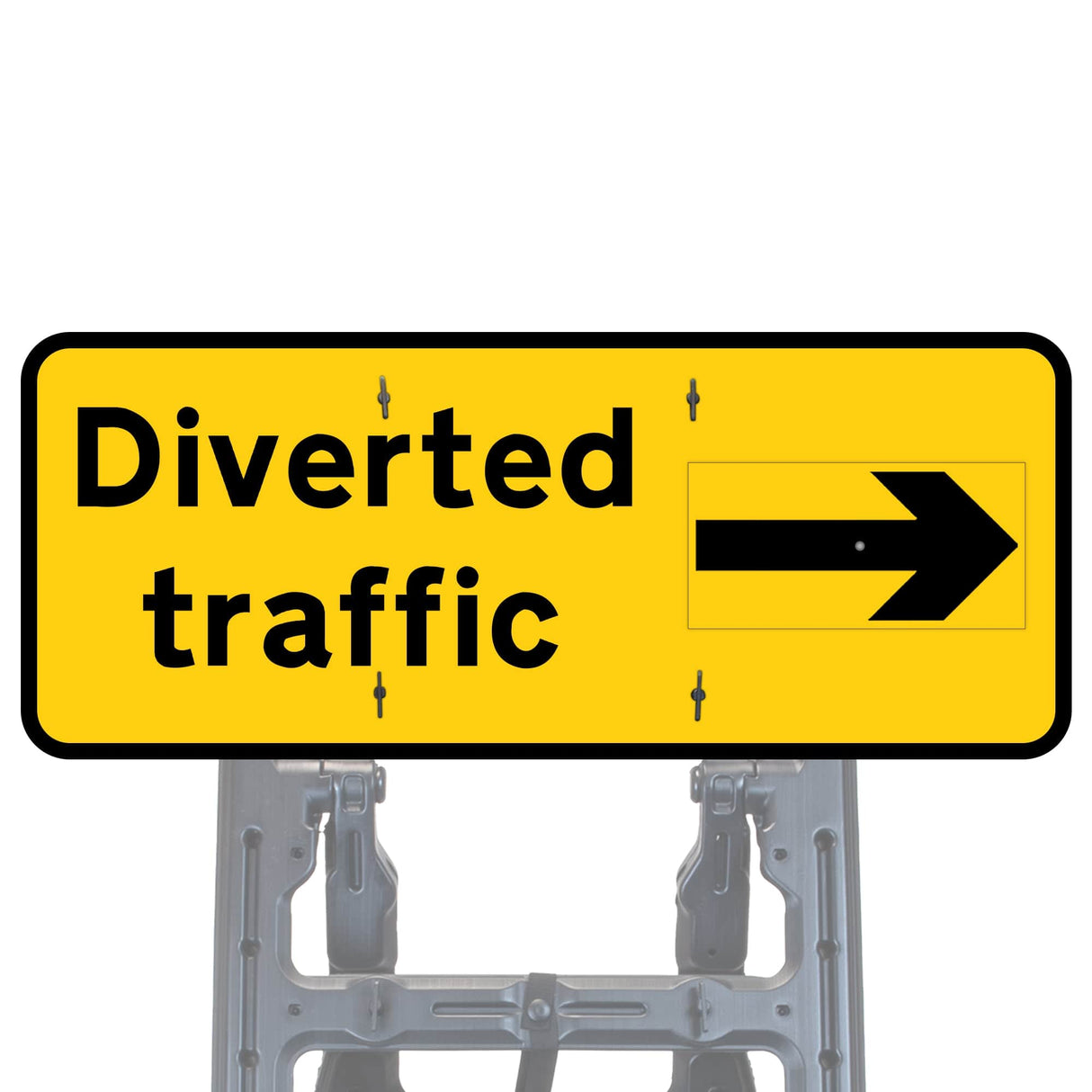 Diverted Traffic Rotating Arrow Quick Fit Sign Face Diagram