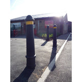 EB200-DDA-compliant-plastic-bollards-BS83002001-retail-parks-accessible-disability-friendly-visually-impaired-traffic-bollard-durable-high-visibility-contrasting-reflective-colour-sleeve-galvanised-steel-car-parks-shopping-centres-MDPE-recyclable